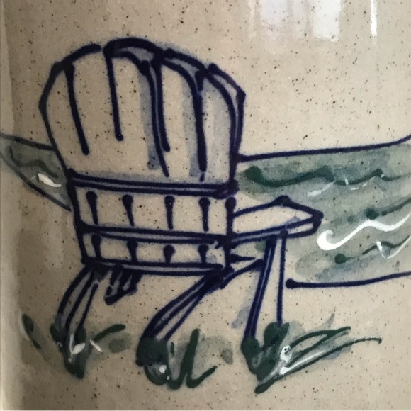 Great Bay Pottery Stoneware 6" Wine Chiller/Utensil Crock Holder Hand Decorated - Picture 8 of 14